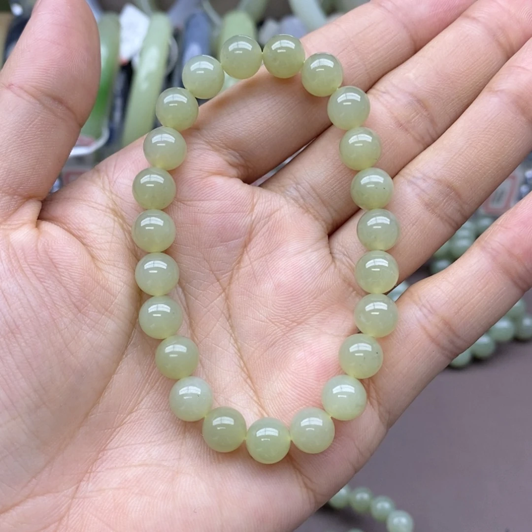 和田玉手串未镶嵌呵*卡8