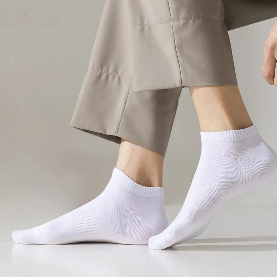 【新疆棉】四季袜男女短筒纯色棉袜吸汗透气防臭白色运动袜