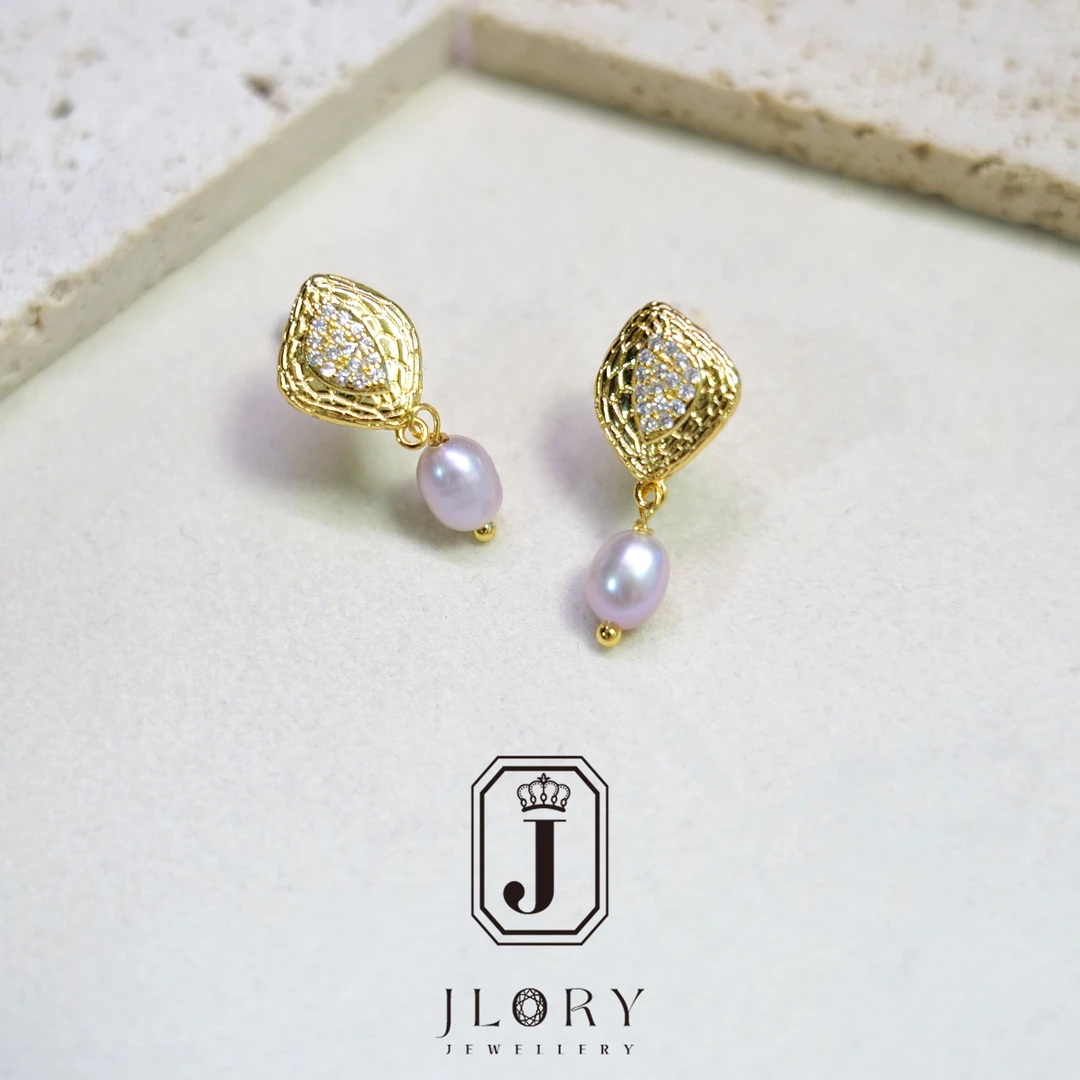 Cu 天然淡水耳饰  福利品 056