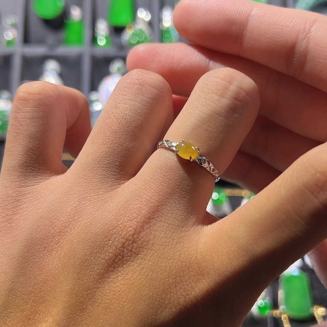 翡翠银S925镶嵌戒指