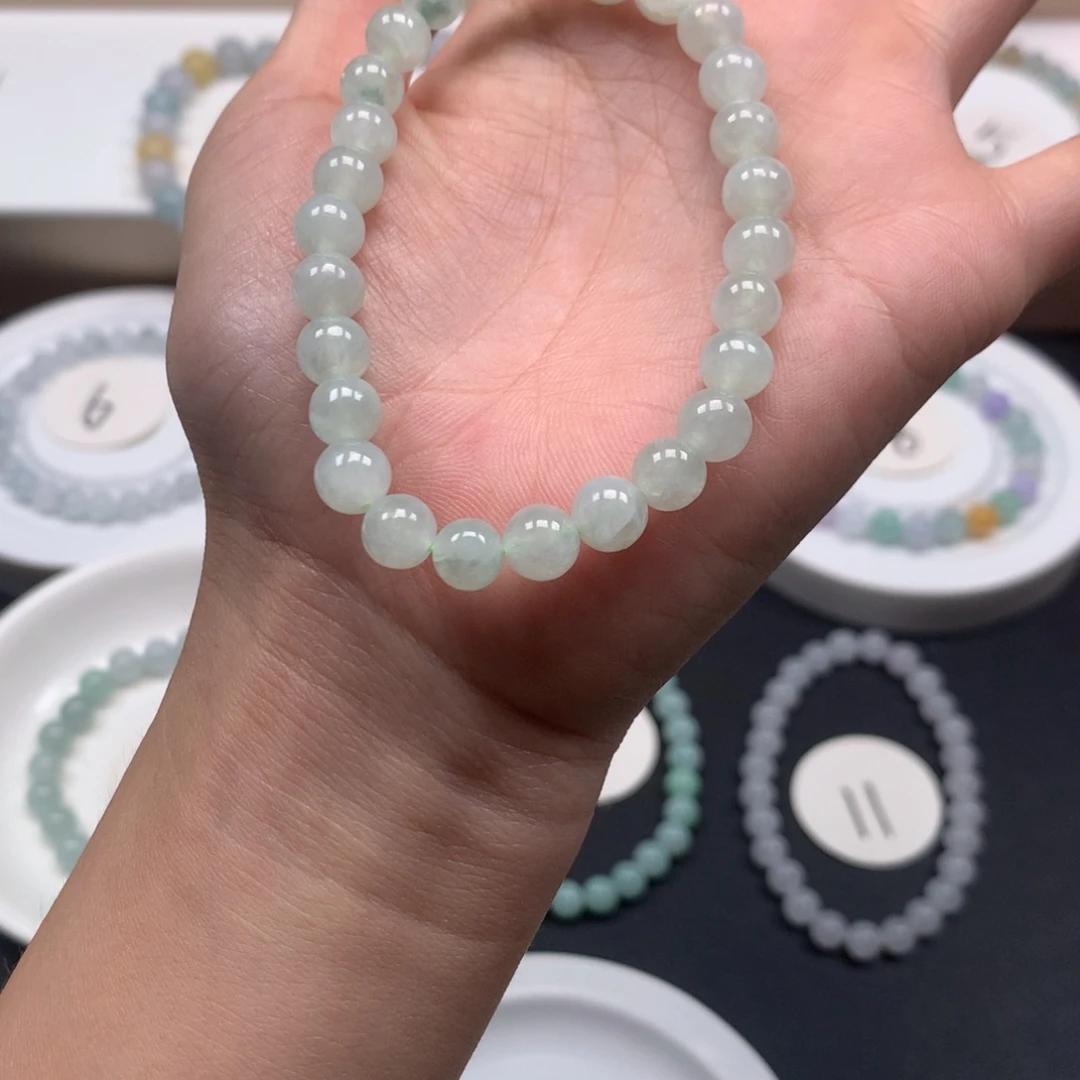 未镶嵌手串翡翠缅甸A货翡翠有裂