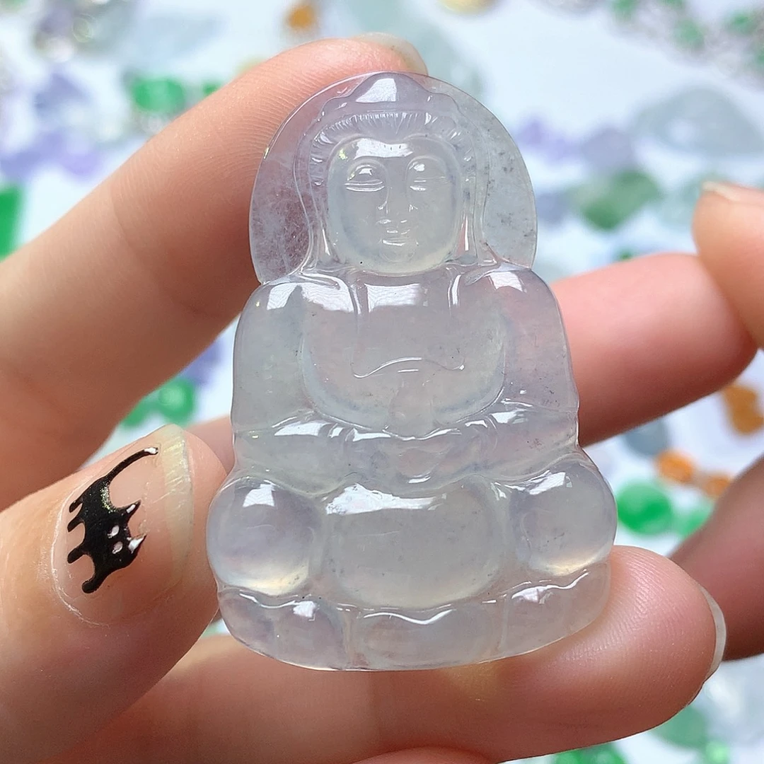 翡翠未镶嵌颈饰观音