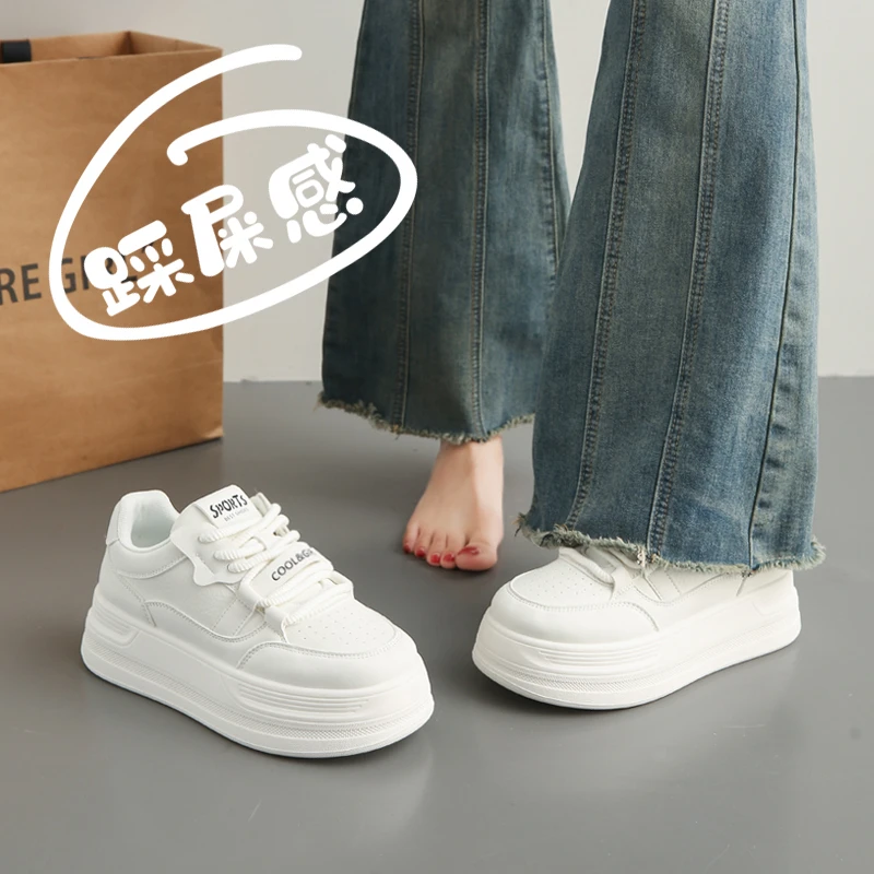 厚底增高小白女鞋2025夏秋爆款百搭板鞋防滑软底德训鞋官方正版鞋