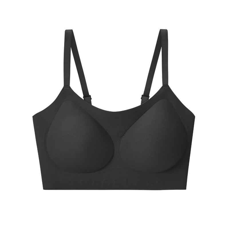 粉底液隐形无痕细肩带内衣无钢圈小胸聚拢