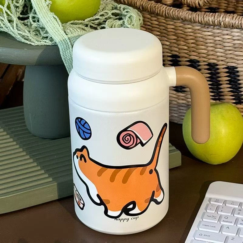 保温杯卡通大容量带盖焖烧杯【颜色随机】