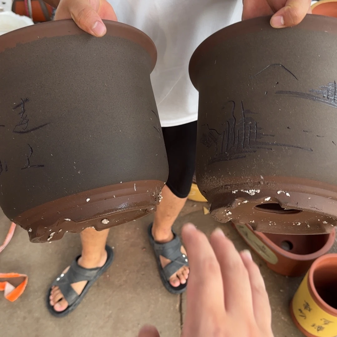 紫砂花盆瑕疵和瑕疵