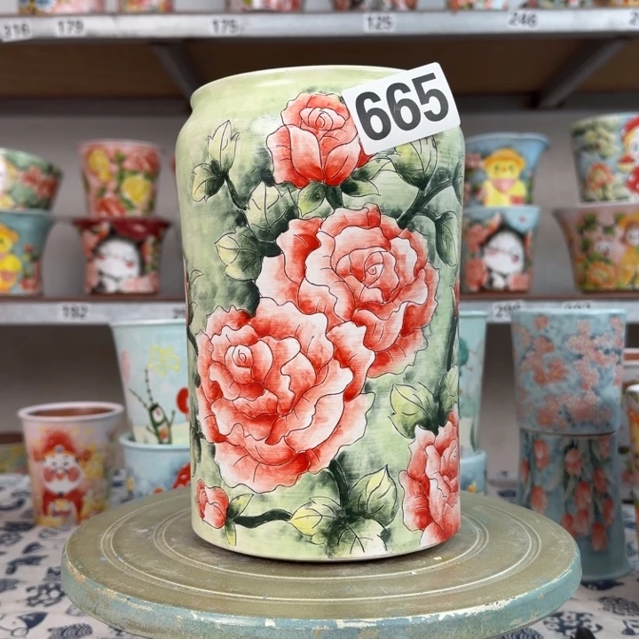 景德镇手绘多肉花盆