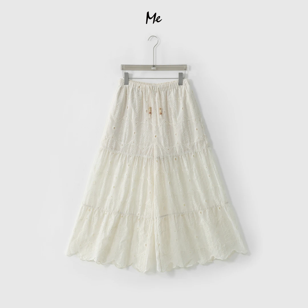 ME【南岛花绣裤裙】镂空刺绣透气高腰显瘦百搭时尚阔腿裙裤MESS4935