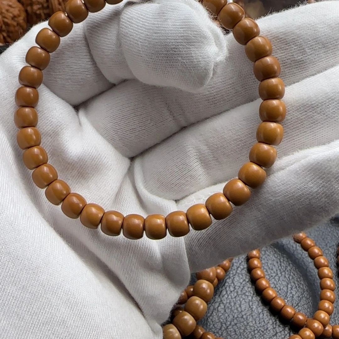 炼***狱橄榄核手串老挝核尖单圈6.4mm老型