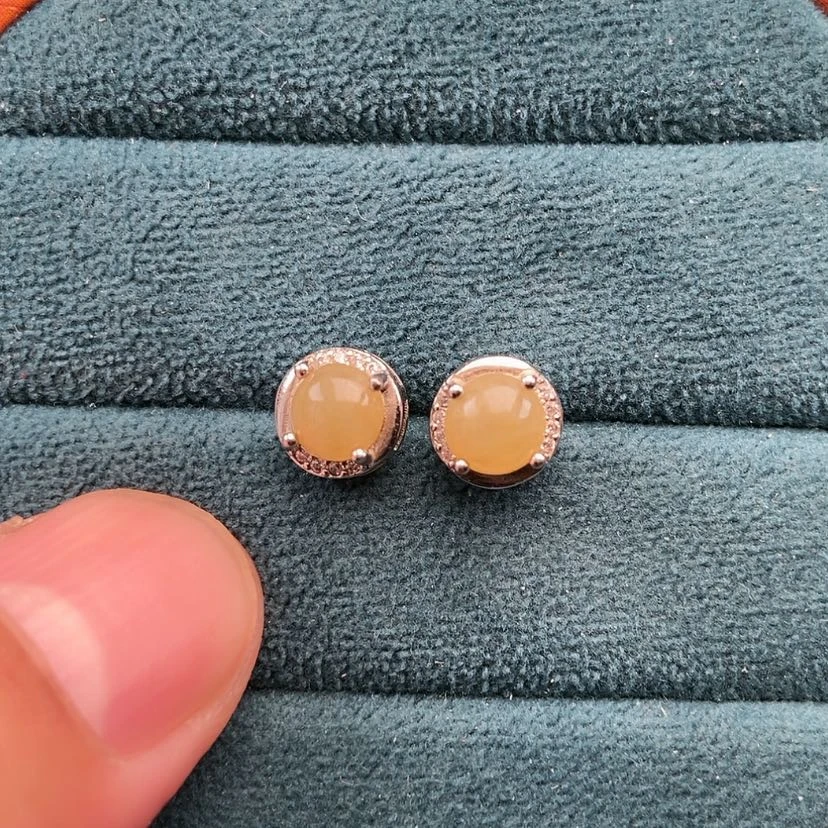 【闪购商品】翡翠银S925镶嵌耳饰用****1兮兮