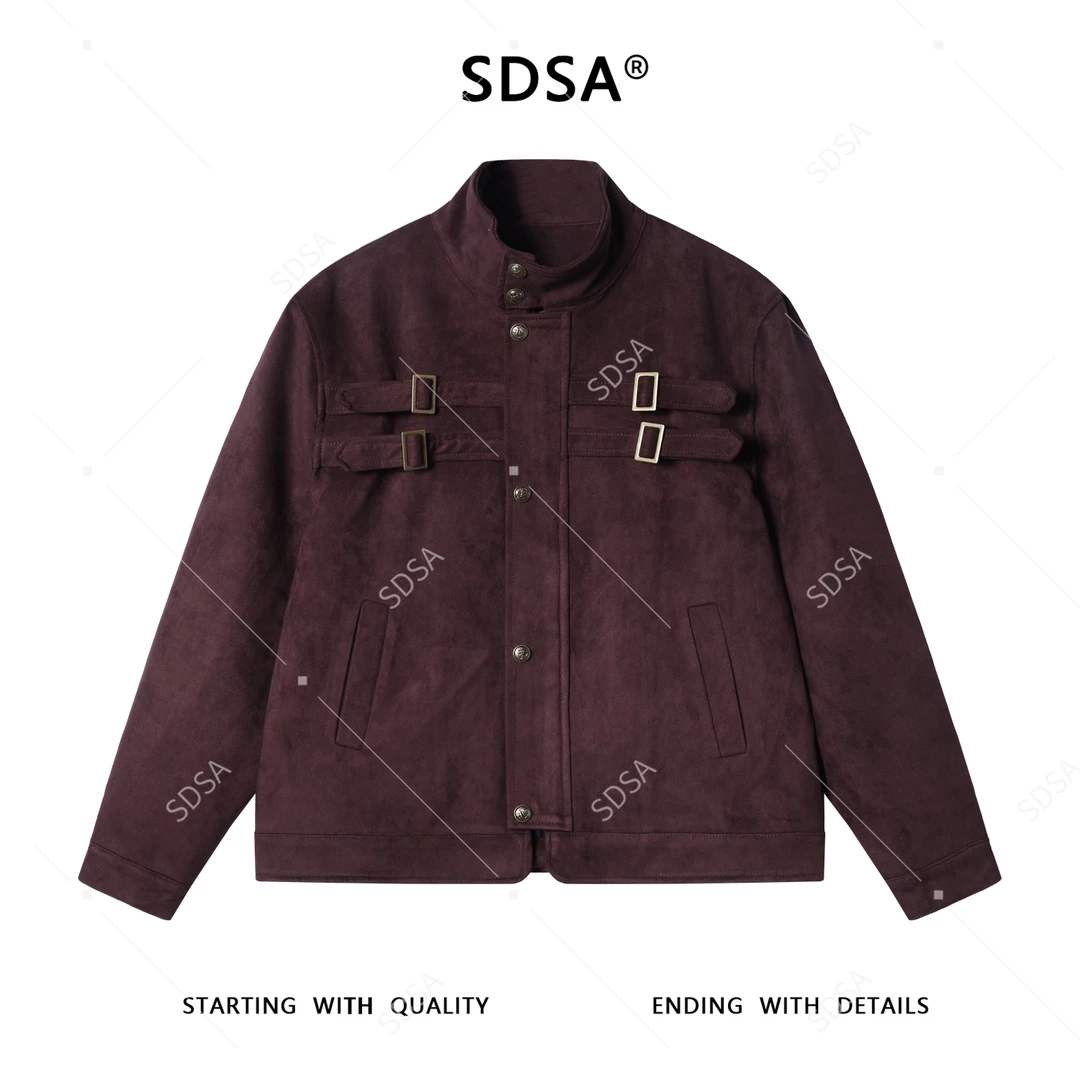 SDSA男士秋冬新款痞帅男装美式复古拼接工装夹克外套百搭宽松休闲