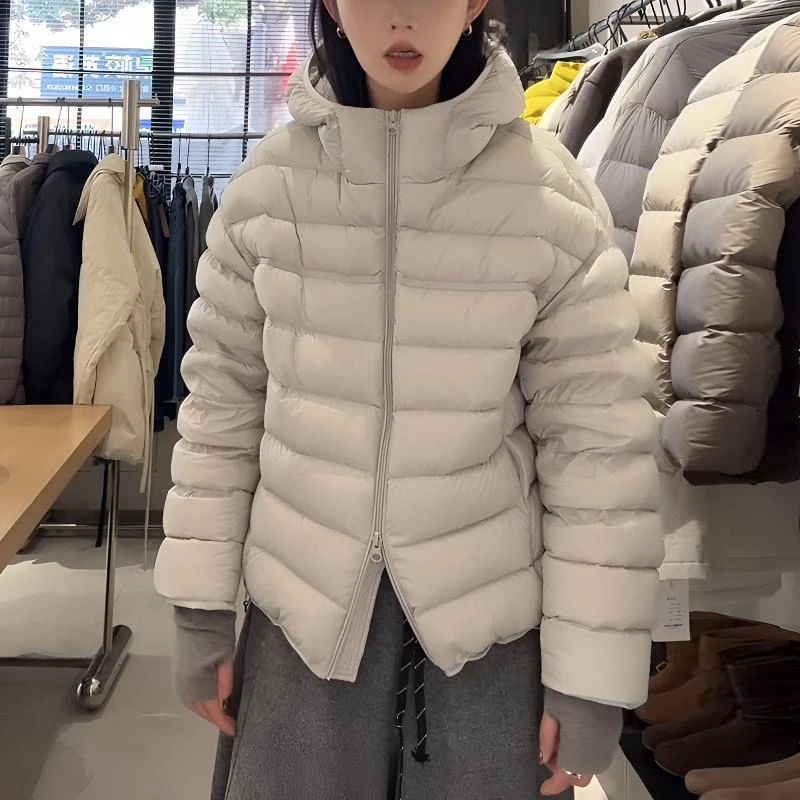 纯色设计感连帽长袖棉服女2026新款小众洋气时尚百搭显瘦潮流衣服