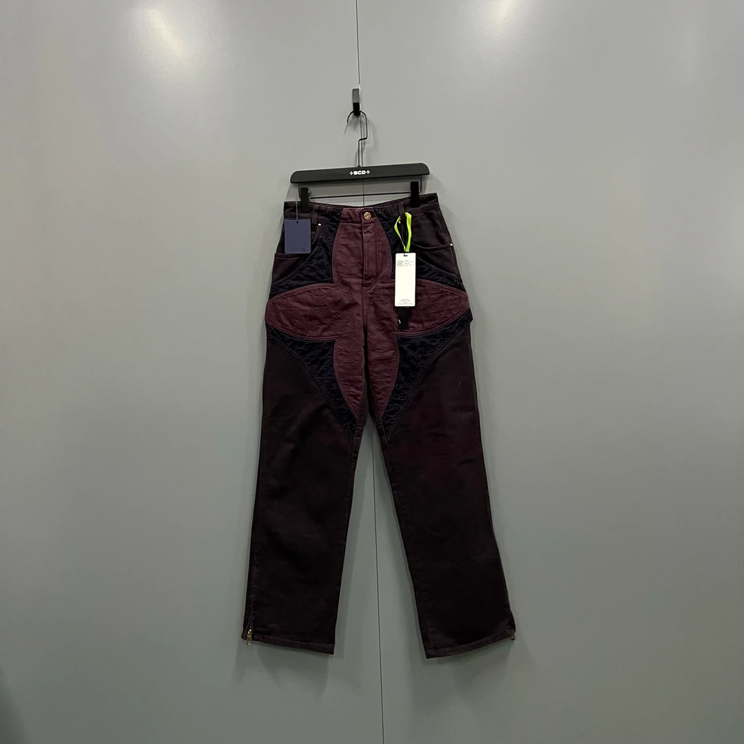未使用 LouisVuitton/路易威登 y18 拼接老花牛仔裤 30码 606251