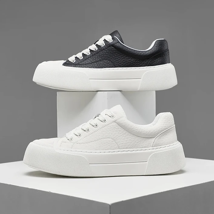 TAAIRXTO国潮小白鞋秋冬新款厚底增高板鞋透气黑色男款运动休闲风