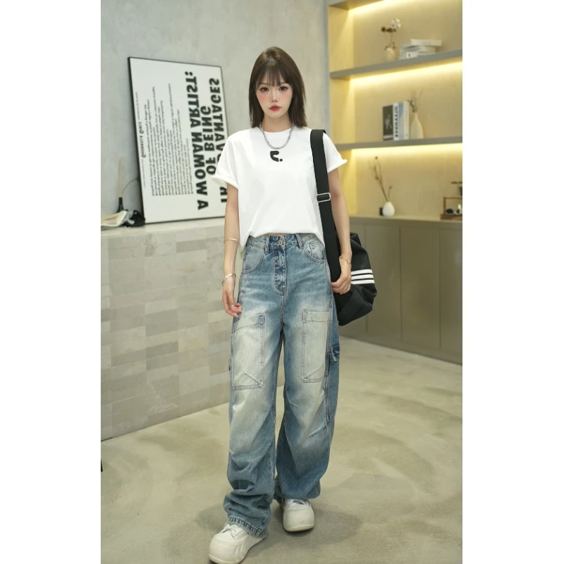 楚晗【88011】夏季新款大口袋捏皱设计-弯刀堆堆裤