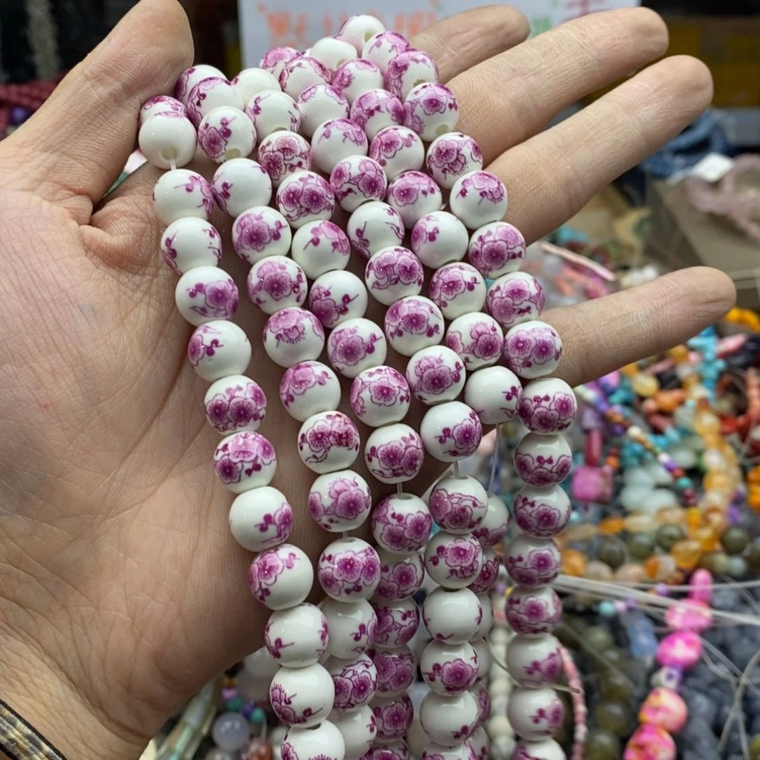 玛瑙/玉髓未镶嵌珠宝半成品一条10mm陶瓷L103