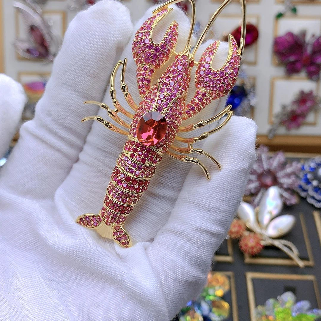 铜仿水晶胸针胸花别针