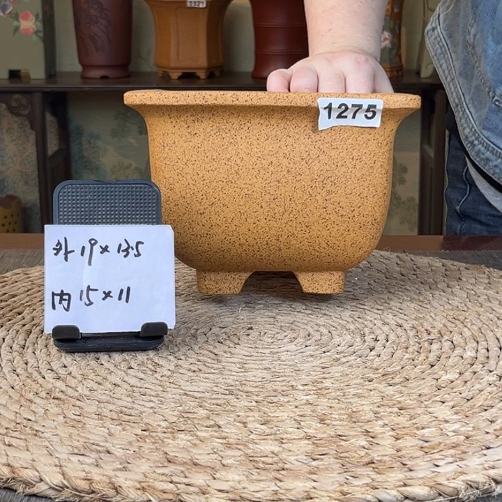 花盆紫砂  柴烧中号仿古四方1275