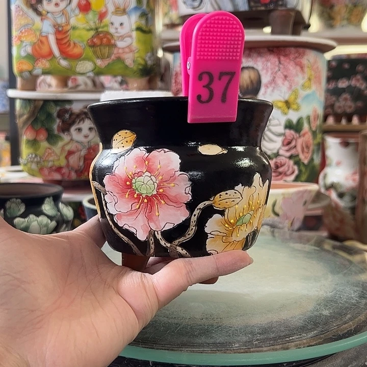 景德镇手绘花盆满38包邮