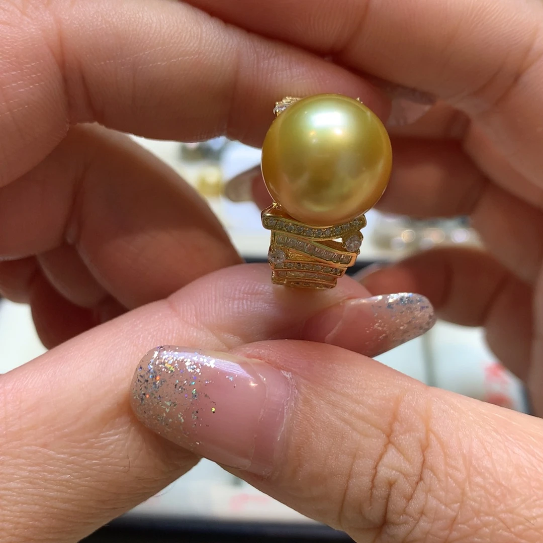 海水珍珠戒指银S925镶嵌