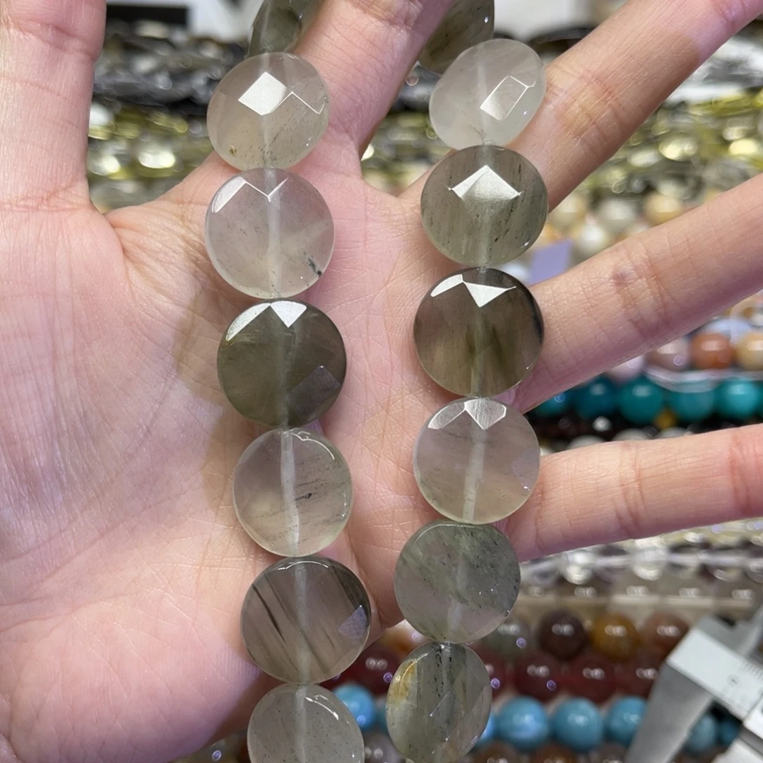 玛瑙/玉髓散珠天然云雾水晶卡18➕长条38厘米