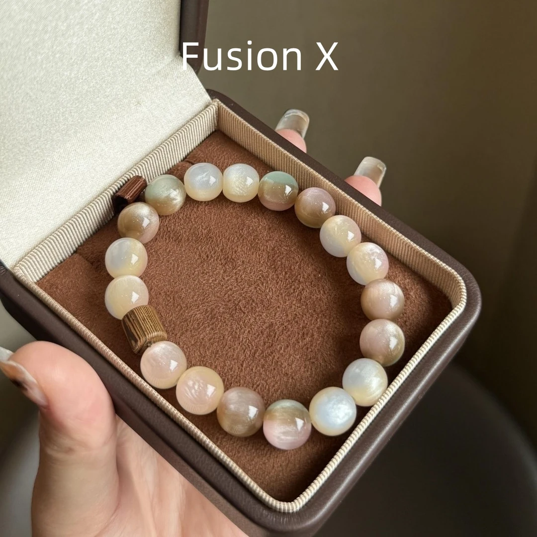 非金属珐琅手链 森系高颜值ins气质2025年新款复古粉棕手串百搭