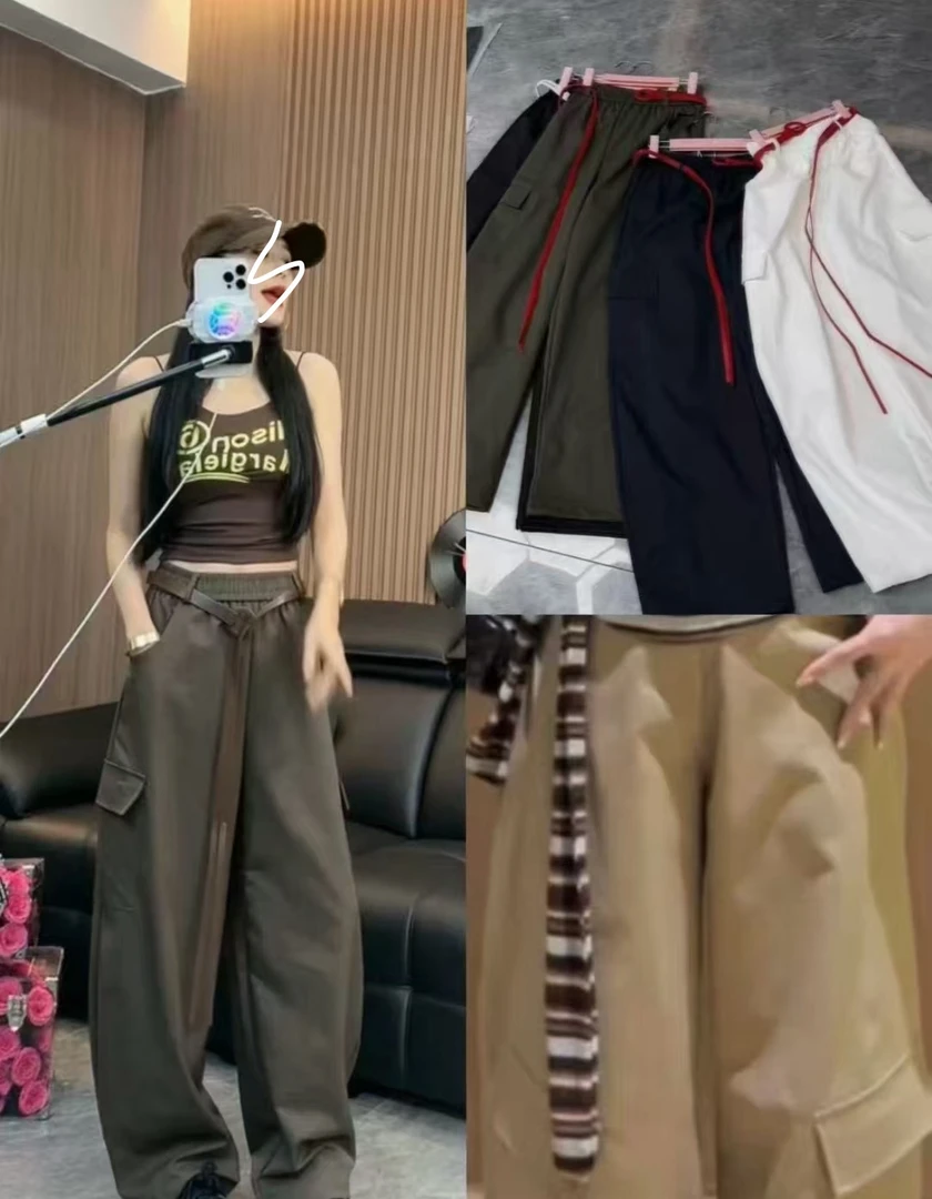 【小宇】2025新款高腰显瘦女夏季薄款弯刀工装裤