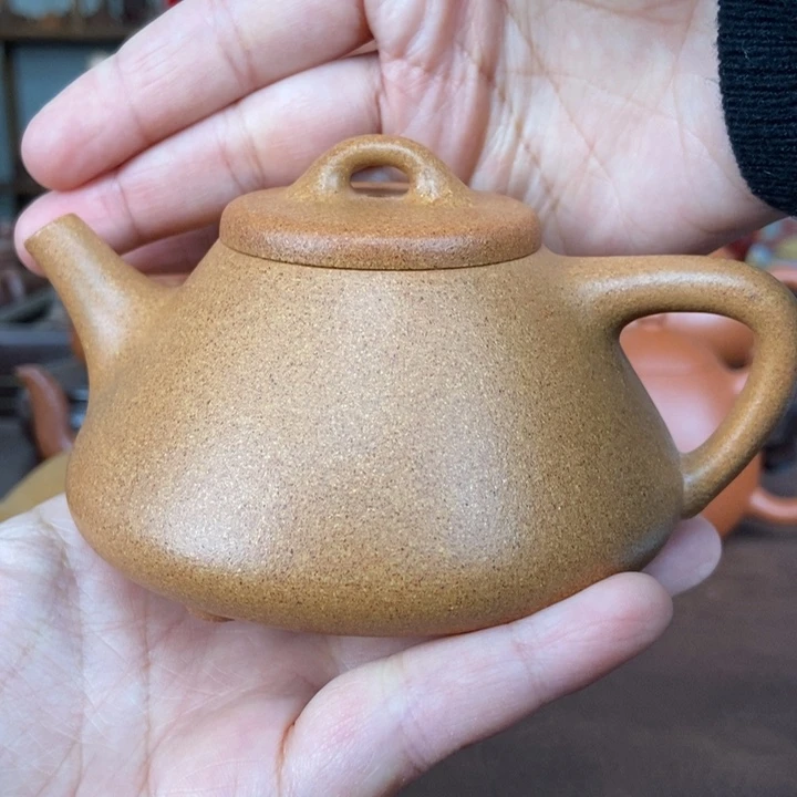 茶壶紫砂老宕口黄金段子冶石瓢壶零添加