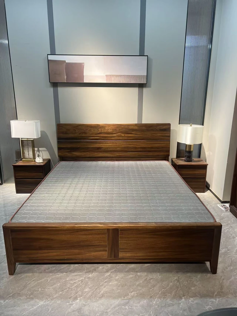 【喜哥推荐】黑胡桃全实木水性漆无崩无甲醛新中式宋氏美学主卧大床