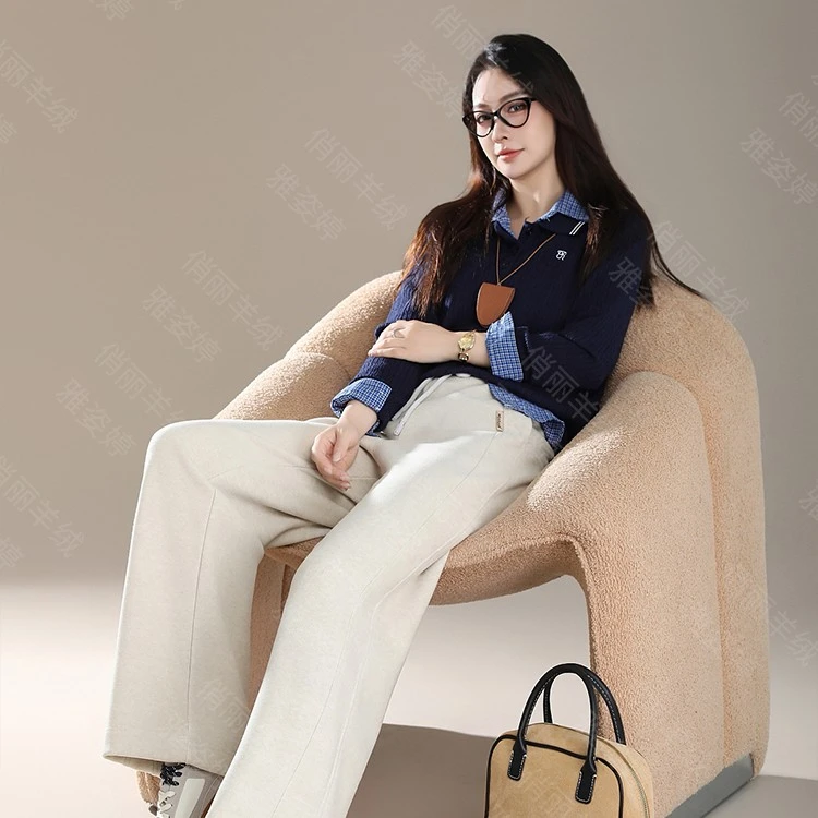 25042醋酸山羊绒直筒青春裤年轻时尚