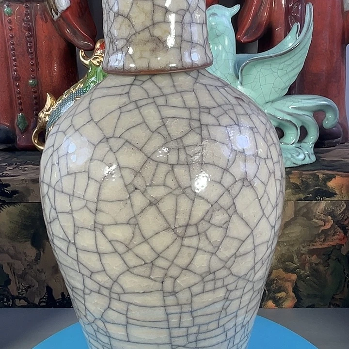 瓶官窑梅瓶摆件摆件