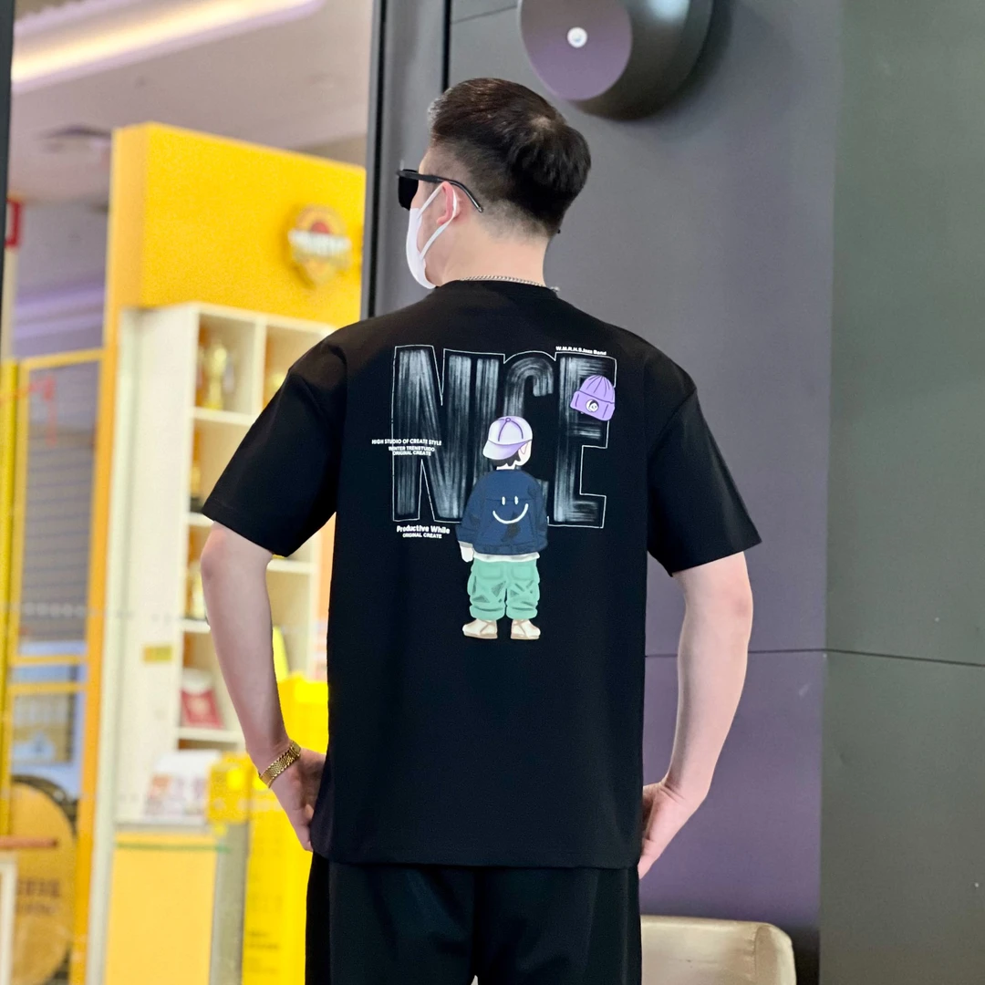 潮牌短袖T恤男士ins春夏时尚微宽松潮流痞帅韩版休闲百搭圆领半袖