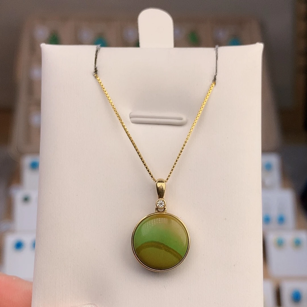 绿松石18K金镶嵌颈饰