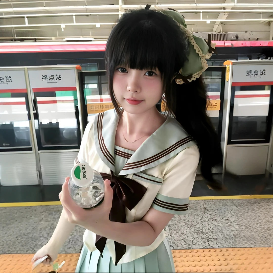 日系甜美水手服jk制服套装女夏季新款学院风短袖衬衫百褶裙两件套