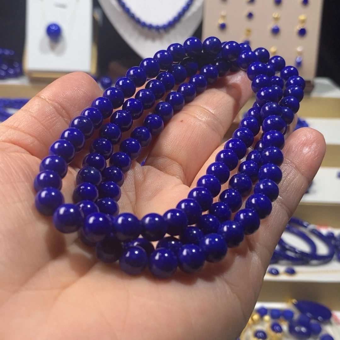 青金石未镶嵌手串7m精品108佛珠