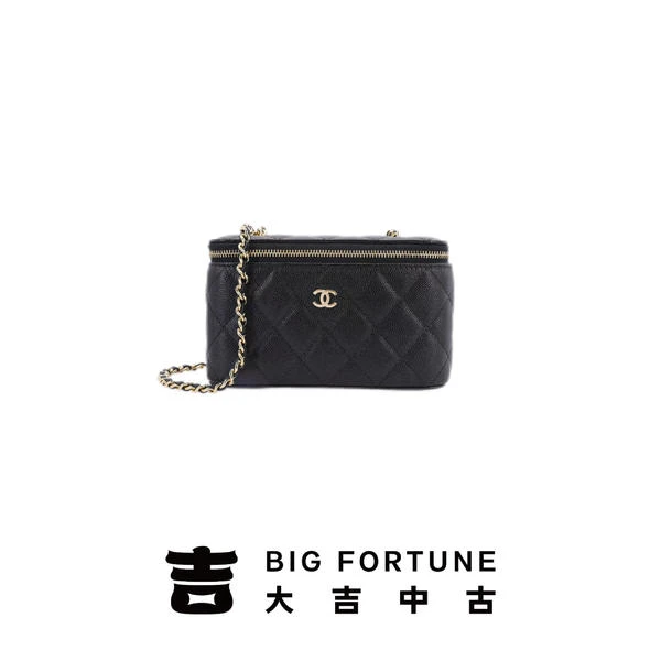 95新 Chanel/香奈儿 大吉中古th/Chanel香奈儿黑金长盒子斜挎包