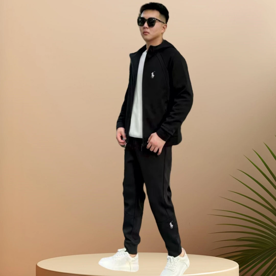 【高定版本】(一套）25年秋冬男士高腰休闲套装宽松束脚时尚百搭弹力