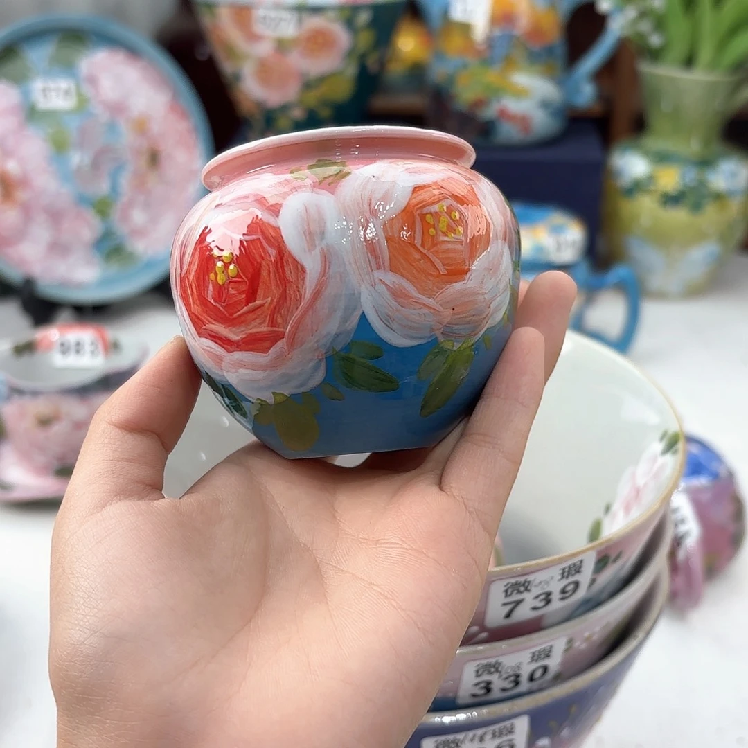 景德镇手绘高温釉下彩陶瓷茶具