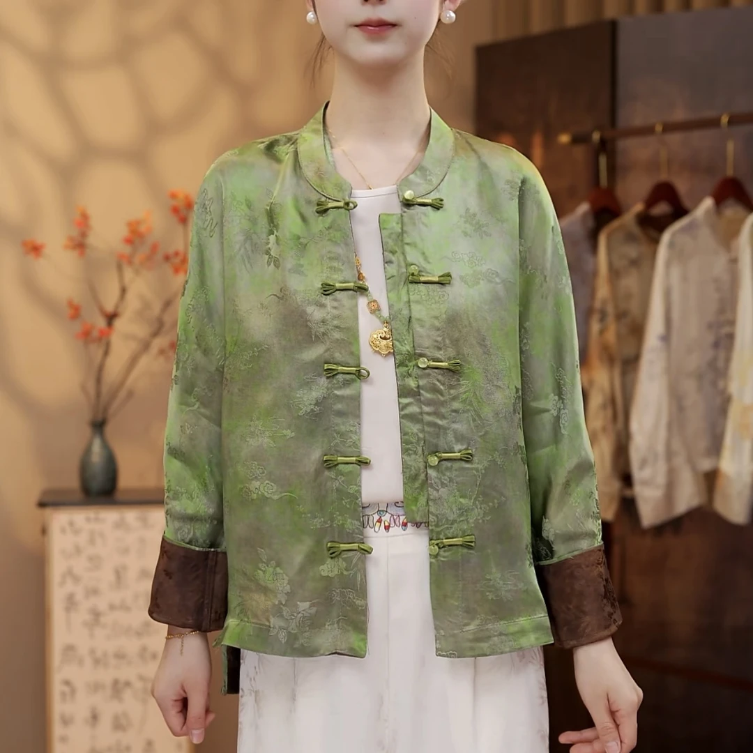 【绿野仙踪-外套】新中式提花国风休闲百搭透气薄外套