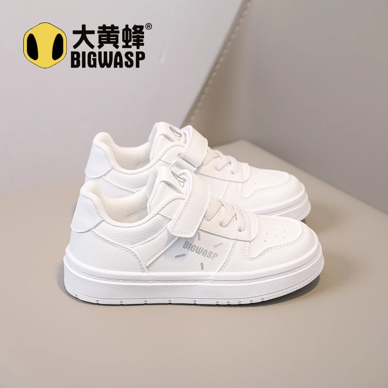 大黄蜂2025秋季新款儿童小白鞋百搭运动休闲鞋男童女童校园风板鞋