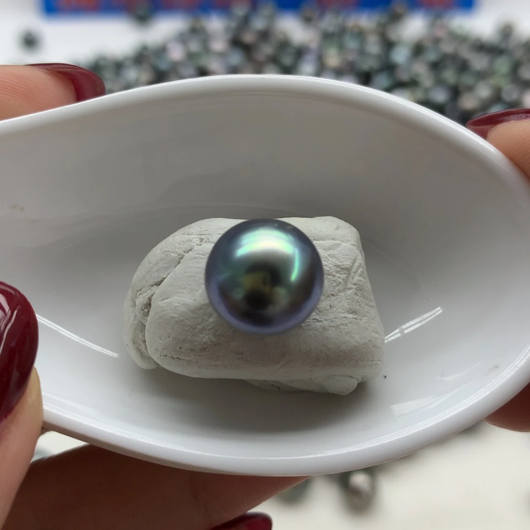 海水珍珠裸珠未镶嵌11.3电光蓝