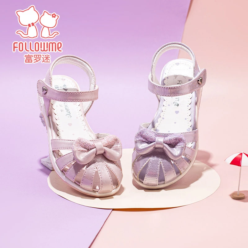 富罗迷女童凉鞋夏款防滑夏季新款软底包头海边沙滩公主鞋子2B7718