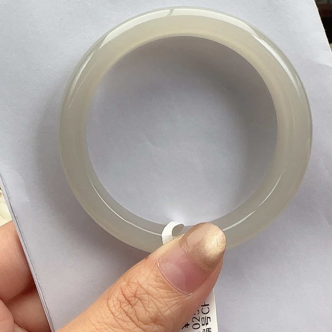 和田玉未镶嵌手镯冰胶起光 温柔紫 正圈54-55-56精品捡漏