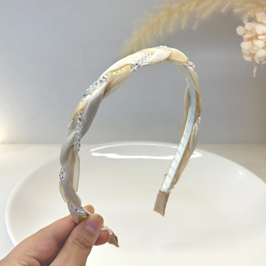 少女风日韩女通用原创设计发箍夏季韩版编织白色头箍FG1412