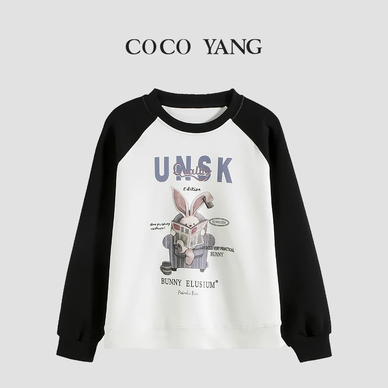 秋冬高品质女童长袖2024秋款拼接休闲百搭中大童T恤-YHA035