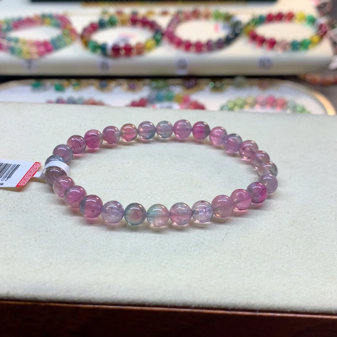 【闪购商品】碧玺手链未镶嵌西瓜碧玺6.6mm