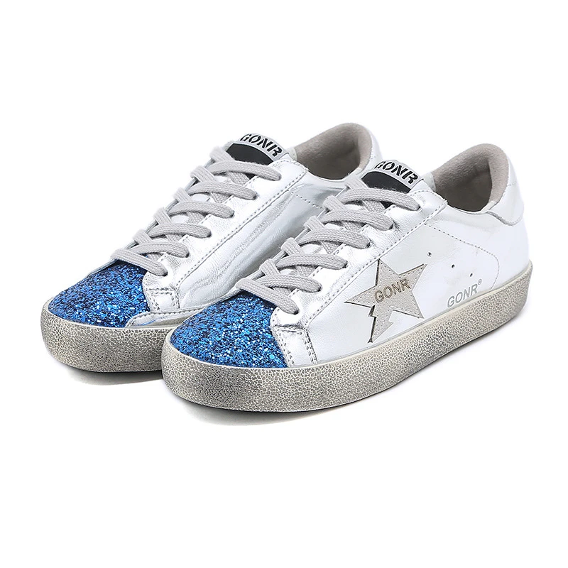 彩色牛皮做旧小脏小白鞋原宿多搭街拍星星学生板鞋乐福鞋