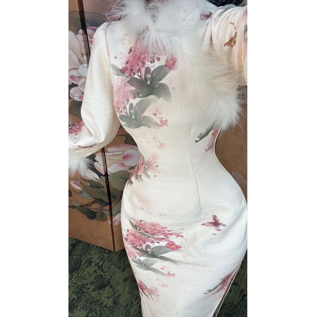 秋辞香~玉盘霜花 加绒影仙气国风古典优雅秋冬旗袍连衣裙长袖