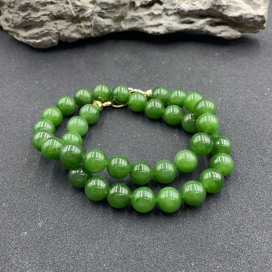 BY0424FXH标053 北玉精选 和田玉珠串