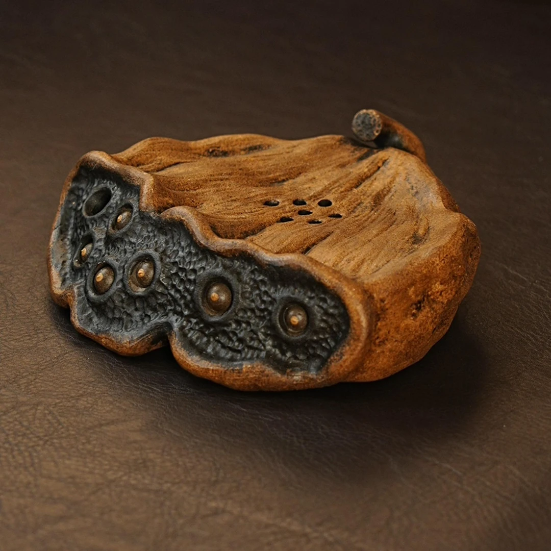 【9045莲子干泡台】宜兴原矿紫砂全手工茶盘莲花莲蓬干泡台